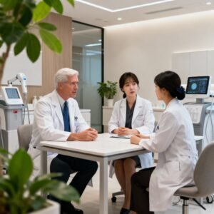 Doctors discussing the advanced tech in medical tourism at KAMTOUR