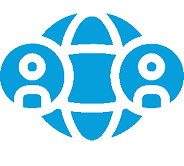 Globe with people icons at KAMTOUR